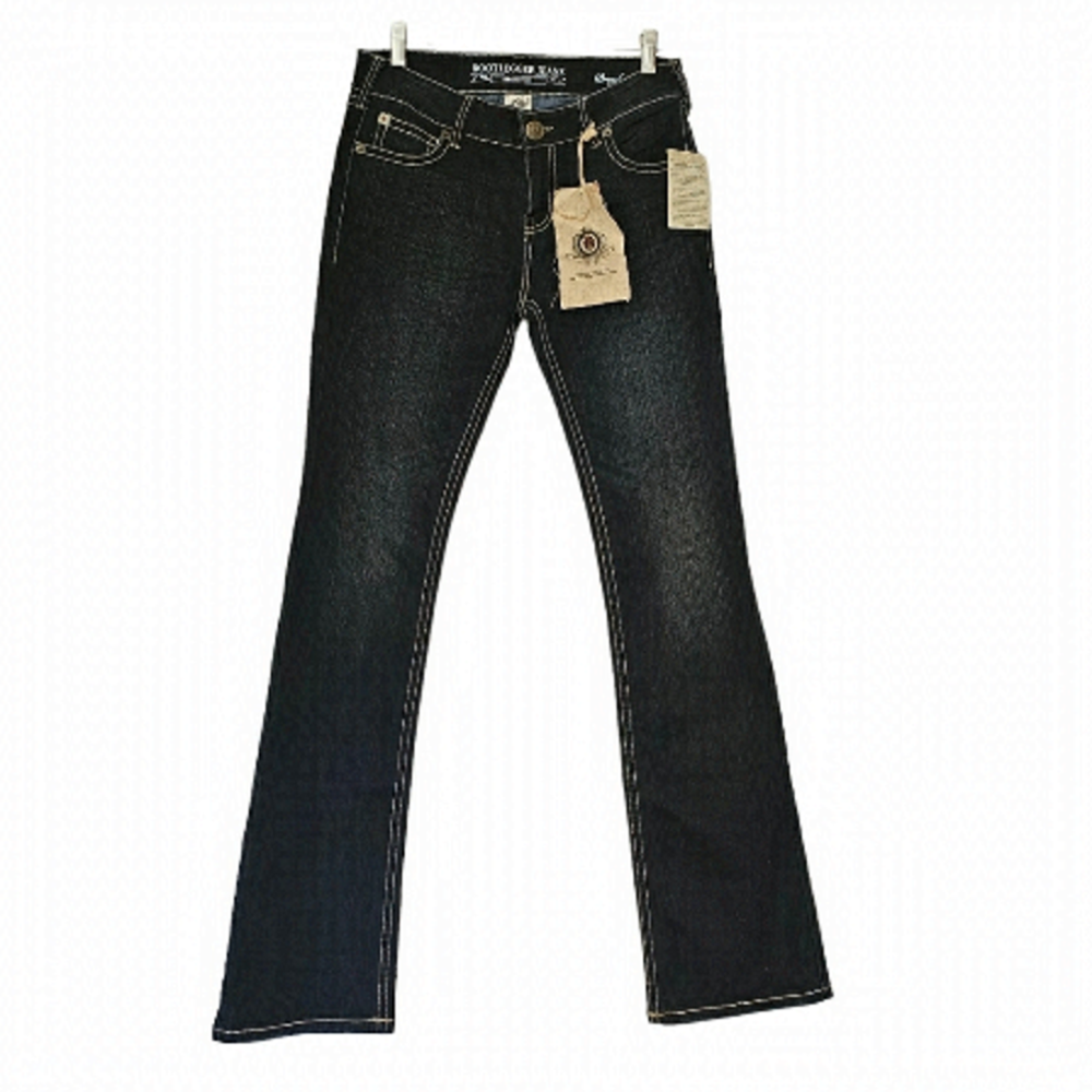 BOOTLEGGER Jeans Dreyfus Mid Rise Dark Wash Fade Size W28XL36